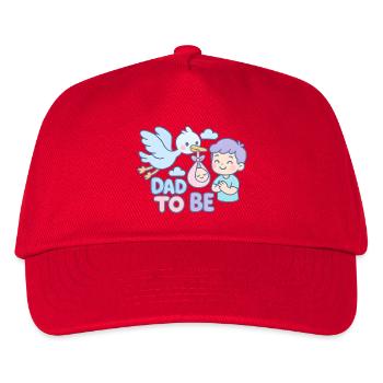Der Storch und der werdende Vater - Kinder Basecap - Rot - Vorne
