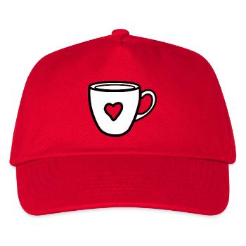 Tasse à café avec coeur - Casquette de baseball Enfant - rouge - Devant