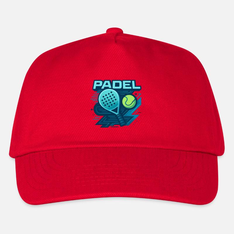 Padel Logo Schläger Ball Dynamik - Kinder Basecap - Rot