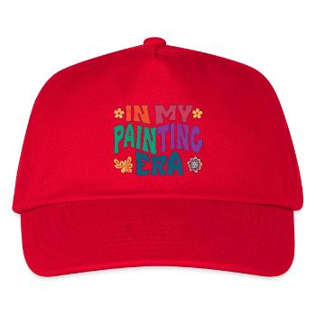 in_my_painting_era_dark_Kopie - Kinder Basecap - Rot - Vorne