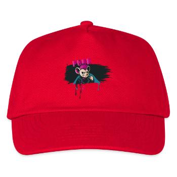 Punk Mouse with Mohawk and Leather Jacket - Kids’ Baseball Cap - red - Front