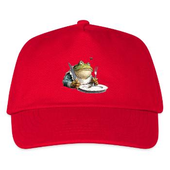 Kitchen frog with plate - Kids’ Baseball Cap - red - Front