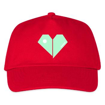Mint Herz Split Minimalist - Kinder Basecap - Rot - Vorne