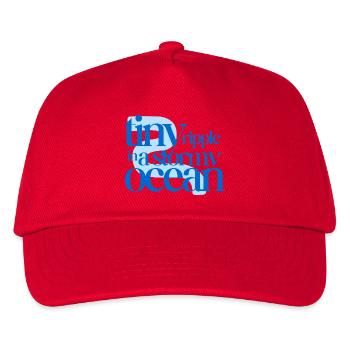 Tiny ripple in a stormy ocean (blue background) - Kinder Basecap - Rot - Vorne