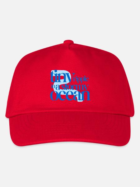 Tiny ripple in a stormy ocean (blue background) - Kids’ Baseball Cap - red