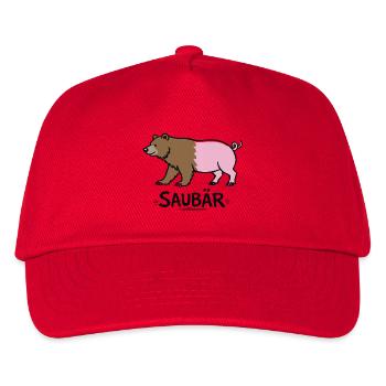 Boar Bear – Funny Animal Pun Design - Kids’ Baseball Cap - red - Front