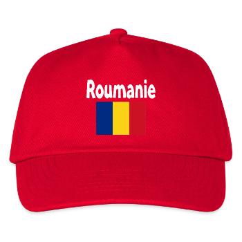 Rumänien Trikolore Retro - Kinder Basecap - Rot - Vorne