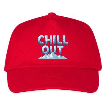 Chill Out Berge Winter Outdoor Design - Kinder Basecap - Rot - Vorne