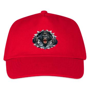 Gorilla bricht durch: Brüllende Kraft - Kinder Basecap - Rot - Vorne