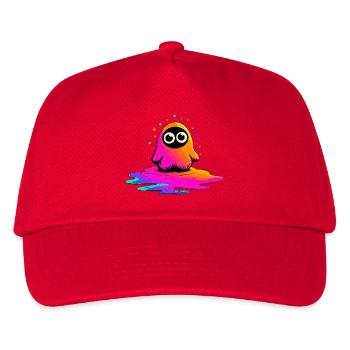 Neon Figur auf Farbklecks - Kinder Basecap - Rot - Vorne