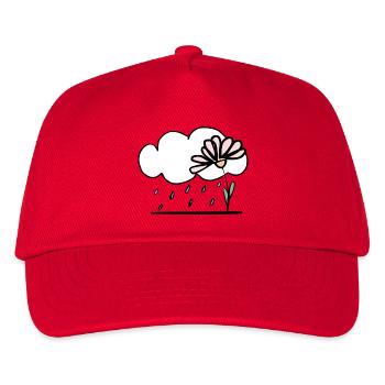 Blume im Regen - Kinder Basecap - Rot - Vorne