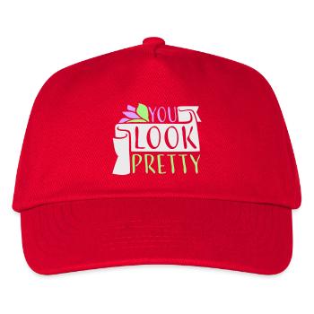 You Look Pretty Lustig Komplement Selbstliebe Logo - Kinder Basecap - Rot - Vorne