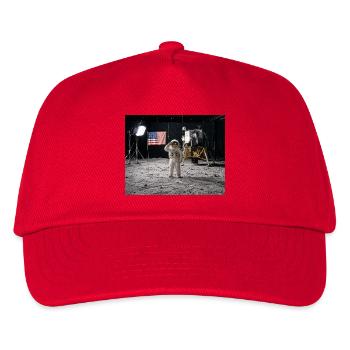 Porträt der Mondflagge - Kinder Basecap - Rot - Vorne