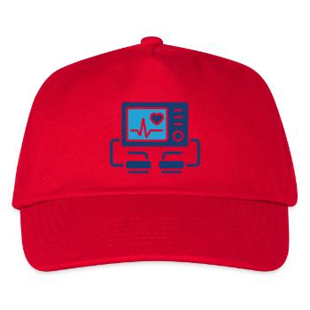 Patient Monitor Line Icon ECG Medical Device Vecto - Kids’ Baseball Cap - red - Front