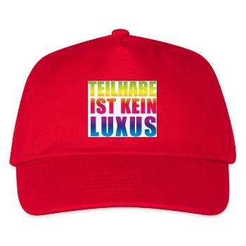 Teilhabe ist kein Luxus - Kinder Basecap - Rot - Vorne