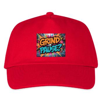 Grinden oder pausieren? Grafische Graffiti - Kinder Basecap - Rot - Vorne