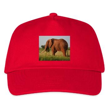 Elefant auf Savanne - Kinder Basecap - Rot - Vorne