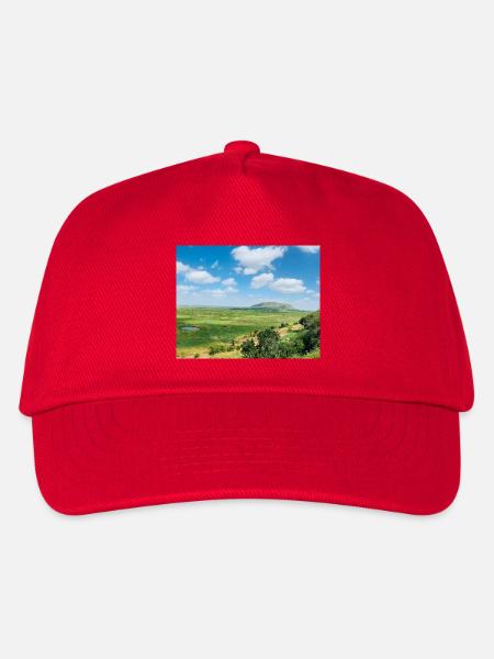 Steppenlandschaft mit See - Kinder Basecap - Rot