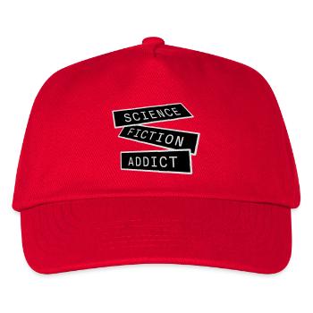 Science Fiction Addict Sci Fi Liebhaber Zitat Text - Kinder Basecap - Rot - Vorne