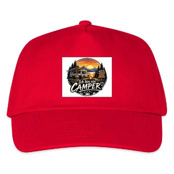 Ich bin ein Camper - Kinder Basecap - Rot - Vorne