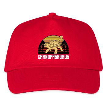 Grandparsaurus Sunset Dino-Print - Kinder Basecap - Rot - Vorne