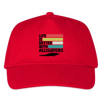 Alligator Retro Reptile Fan - Kids’ Baseball Cap - red - Front