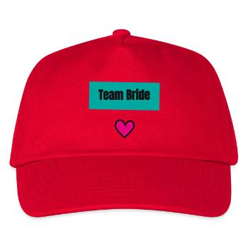 Junggesellinnenabschied. BRAUT. TEAM. TEAM MARIEE. ZUKÜNFTIGE BRAUT - Kinder Basecap - Rot - Vorne