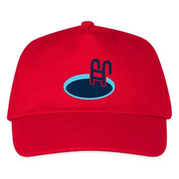 Eisbad Pool Schwimm Logo - Kinder Basecap - Rot - Vorne