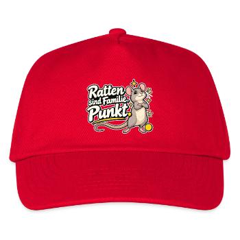 Rattenhalter Rattenfan Rattenliebe Statement - Kinder Basecap - Rot - Vorne