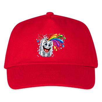 Fröhliche Farbdusche aus Dose - Kinder Basecap - Rot - Vorne