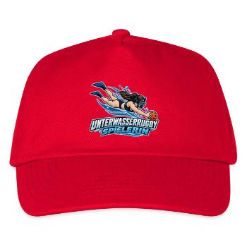 Unterwasserrugby Spielerin Illustration - Kinder Basecap - Rot - Vorne