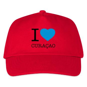 I LOVE CURACAO - Kinder Basecap - Rot - Vorne