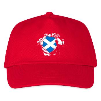 Ich liebe Schottland - Superheld - Kinder Basecap - Rot - Vorne