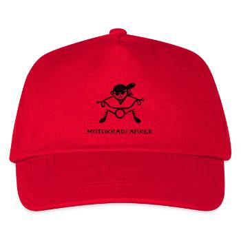 Motorradfahrer vintage - Kinder Basecap - Rot - Vorne