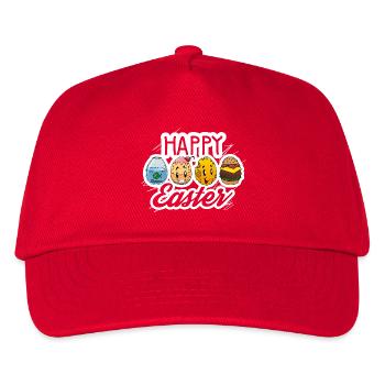 Osterei Lustig Ostern - Kinder Basecap - Rot - Vorne