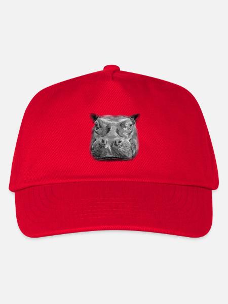 hippo - Kids’ Baseball Cap - red