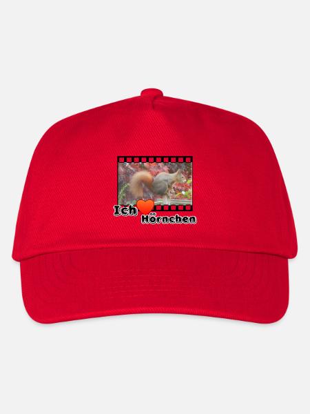 Liebe Tierfreund Eichhoernchen Tiere Spruch - Kinder Basecap - Rot