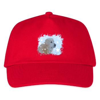 Retriever, Golden Retriever, Hund,Weihnachten, - Kinder Basecap - Rot - Vorne