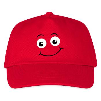 Emoticon Happy Eyes - Kinder Basecap - Rot - Vorne