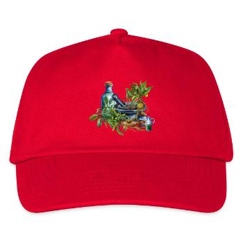 Kräuterhexe Utensilien Fantasy Design - Kinder Basecap - Rot - Vorne