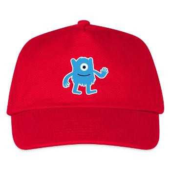 Haariges blaues Monster – Winkender einäugiger Außerirdischer - Kinder Basecap - Rot - Vorne