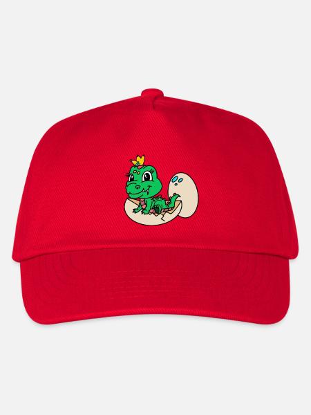 Drache mit Krone aus dem Ei - Kinder Basecap - Rot