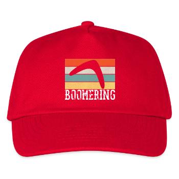 Boomerang Vintage Retro - Kinder Basecap - Rot - Vorne