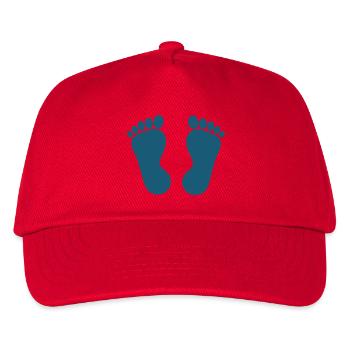 Fuß blaue Füße Fußpflege Podologie - Kinder Basecap - Rot - Vorne