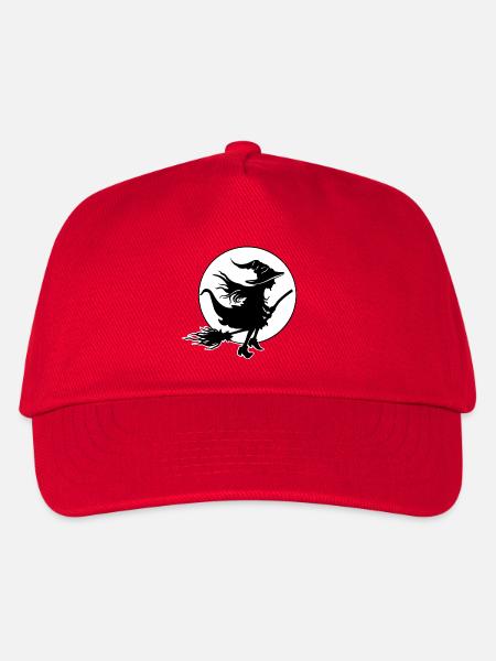 Junge Hexe vor Vollmond Halloween Motiv - Kinder Basecap - Rot
