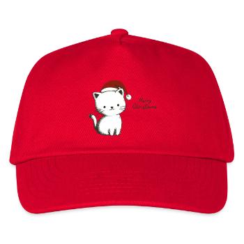 Weihnachtskätzchen - Festliche Reinheit - Kinder Basecap - Rot - Vorne