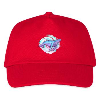 Buckelwal Aquarell - Kinder Basecap - Rot - Vorne