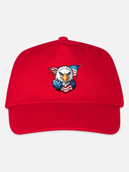 USA Fahne und USA Adler - Kinder Basecap - Rot