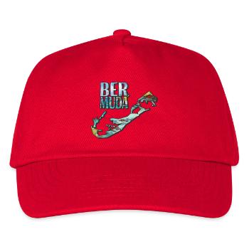 Aquarell Landkarte Bermuda - Kinder Basecap - Rot - Vorne