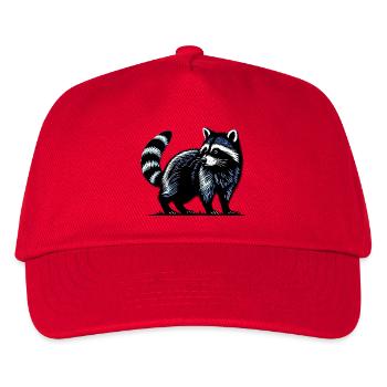 Waschbär - Kinder Basecap - Rot - Vorne